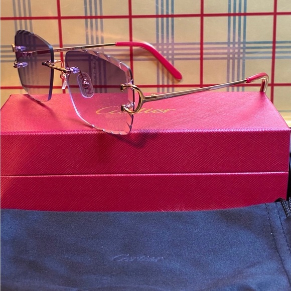 Cartier Big C Rimless Unisex Sunglasses - Picture 3 of 9